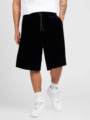 Loosefit Pantaloni de la Versace Jeans Couture pe negru: față