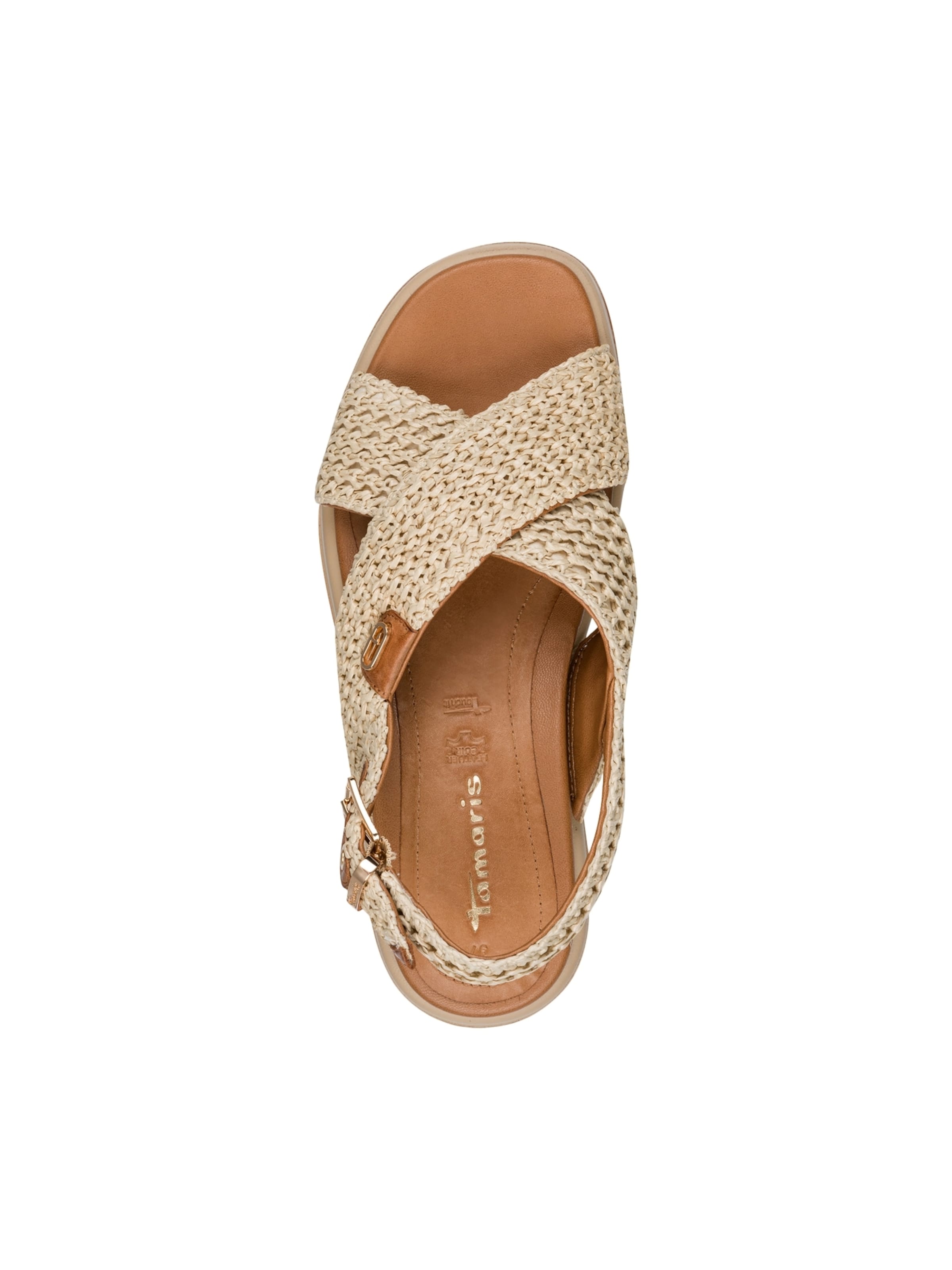 Tamaris Sandale 'Ledersandalen Kompensiert'‌‌‌ in Beige