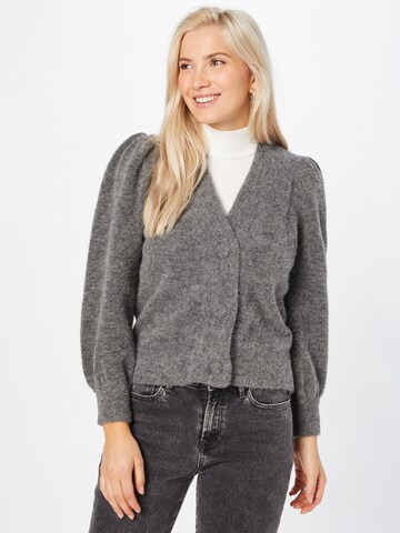 Gestuz Knit Cardigan 'Alpha' in Grey: front