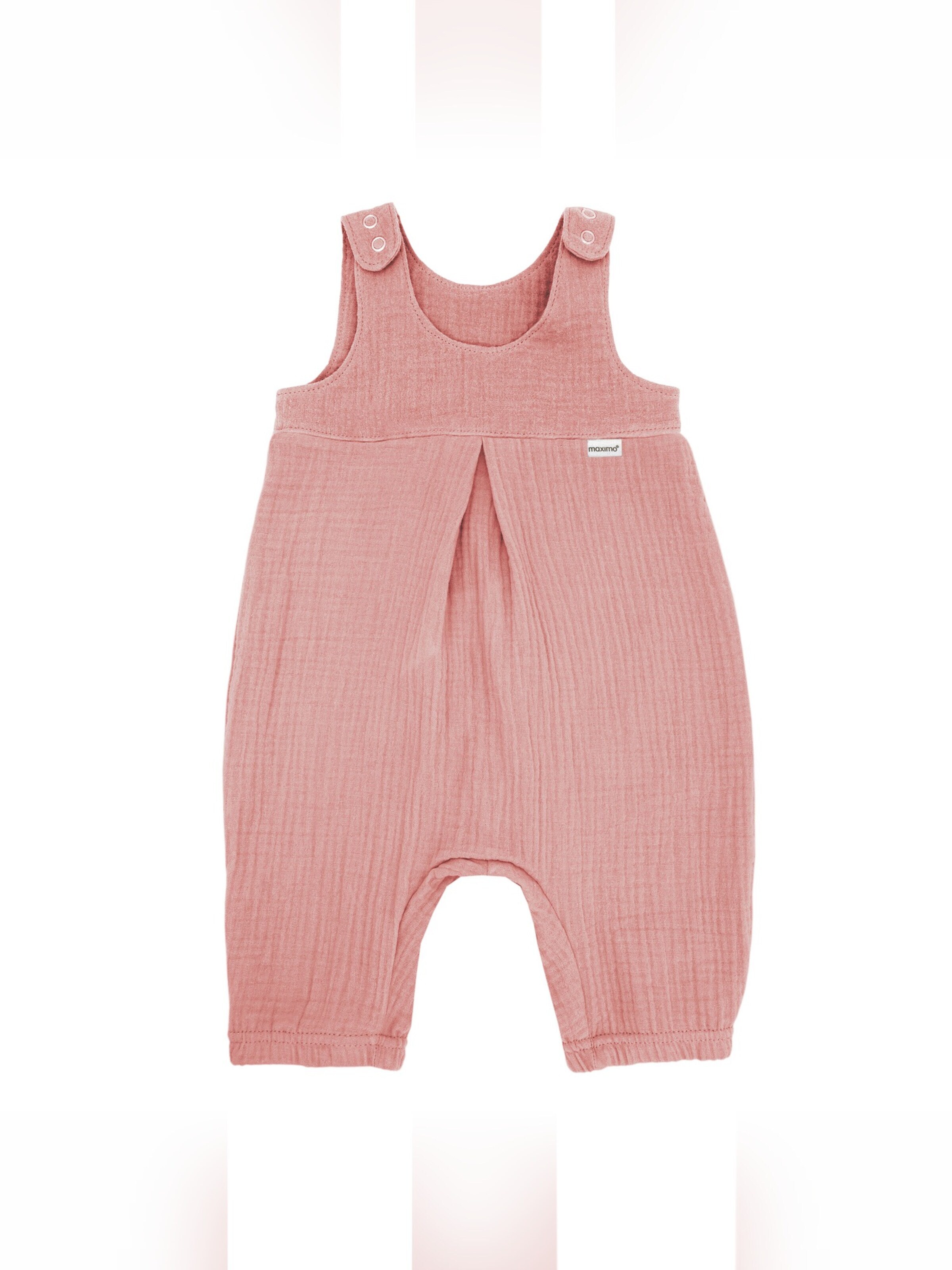 MAXIMO Overall 'GOTS BABY-Overall,  Musselinstoff, Windelöffnung'‌‌‌‌ in Pink: Vorderseite