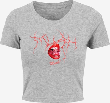Mister Tee Shirt 'Muah' in Grey: front