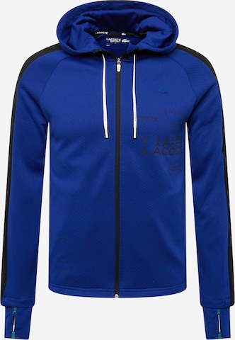 Lacoste Sport Athletic Zip-Up Hoodie in Blue: front