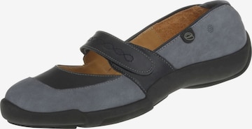 Binom Ballet Flats with Strap 'Lydia' in Blue: front