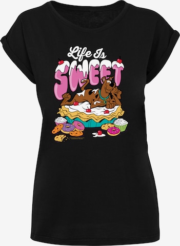 F4NT4STIC Shirt 'Life Is Sweet' in Zwart: voorkant