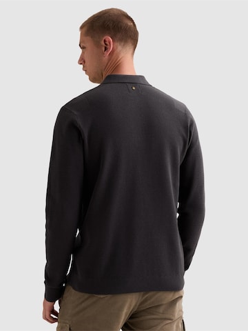 PME Legend Pullover 'Knitted polo shirt with long sleeves and badge' i grå