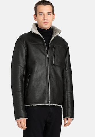 Werner Christ Lammfelljacke in Schwarz: Vorderseite