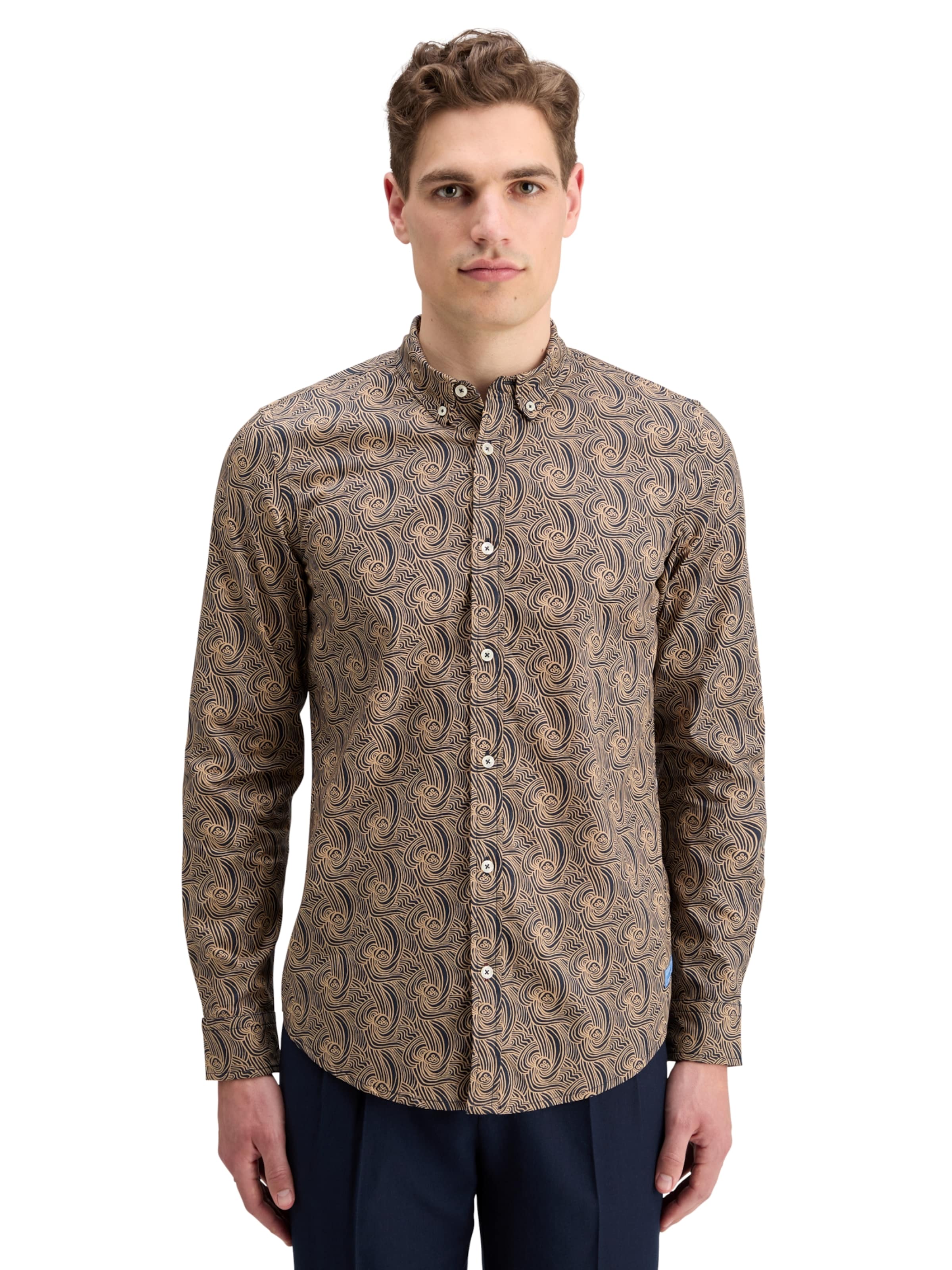 SCOTCH & SODA Regular Fit Hemd in Beige: Vorderseite