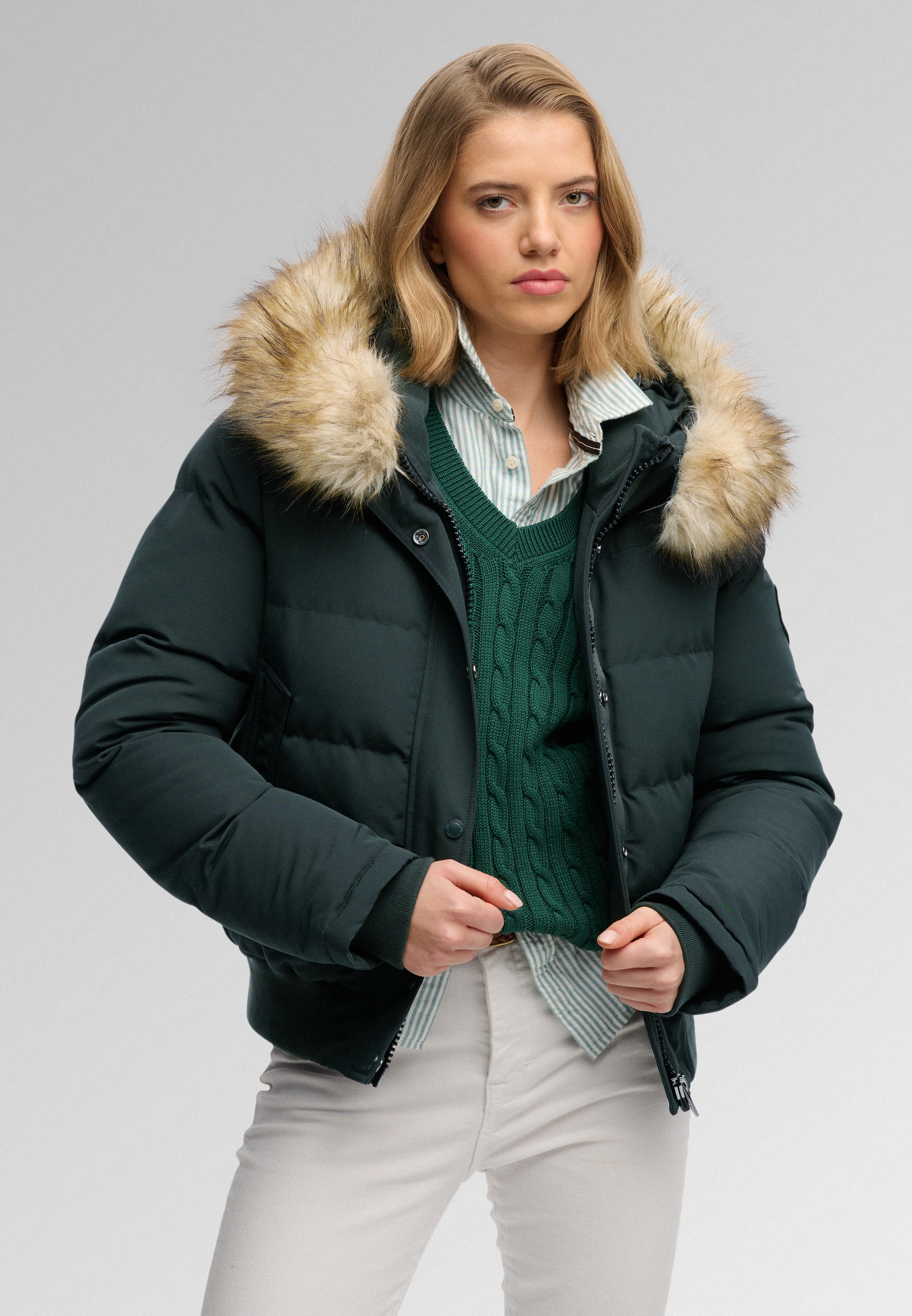 Superdry & Co Winter Jacket 'Everest' in Green: front