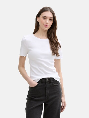 TOM TAILOR DENIM Shirt in Wit: voorkant