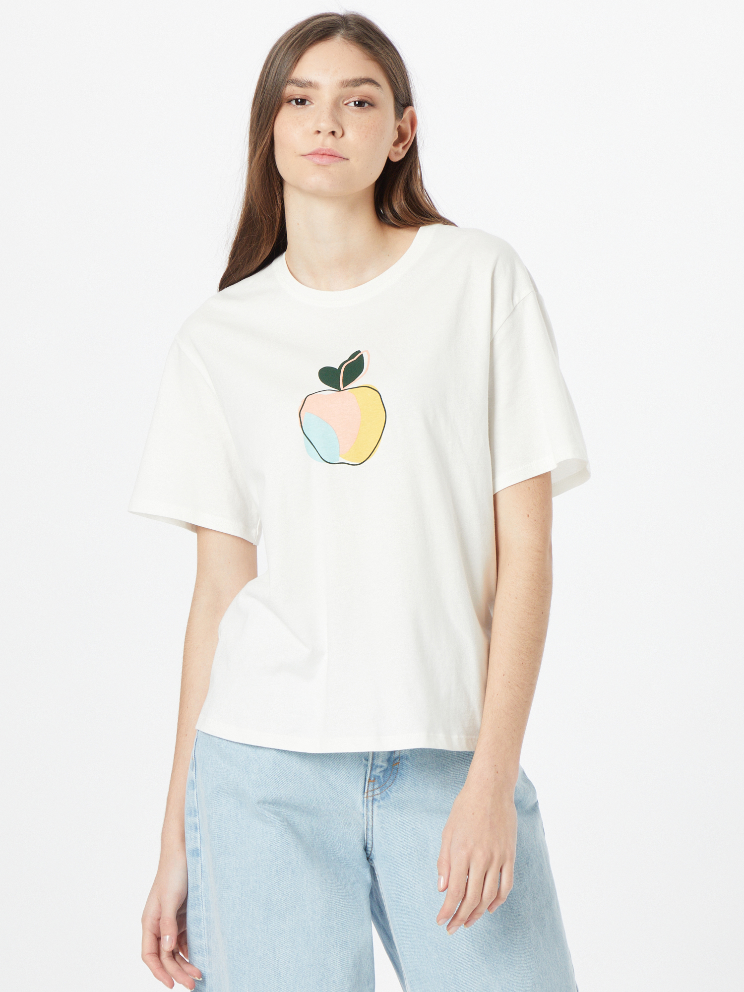 Abbigliamento UUDpg People Tree Maglietta Apple in Bianco Naturale 