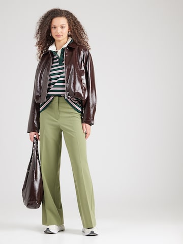 MORE & MORE Широкий Плиссированные брюки в Зеленый