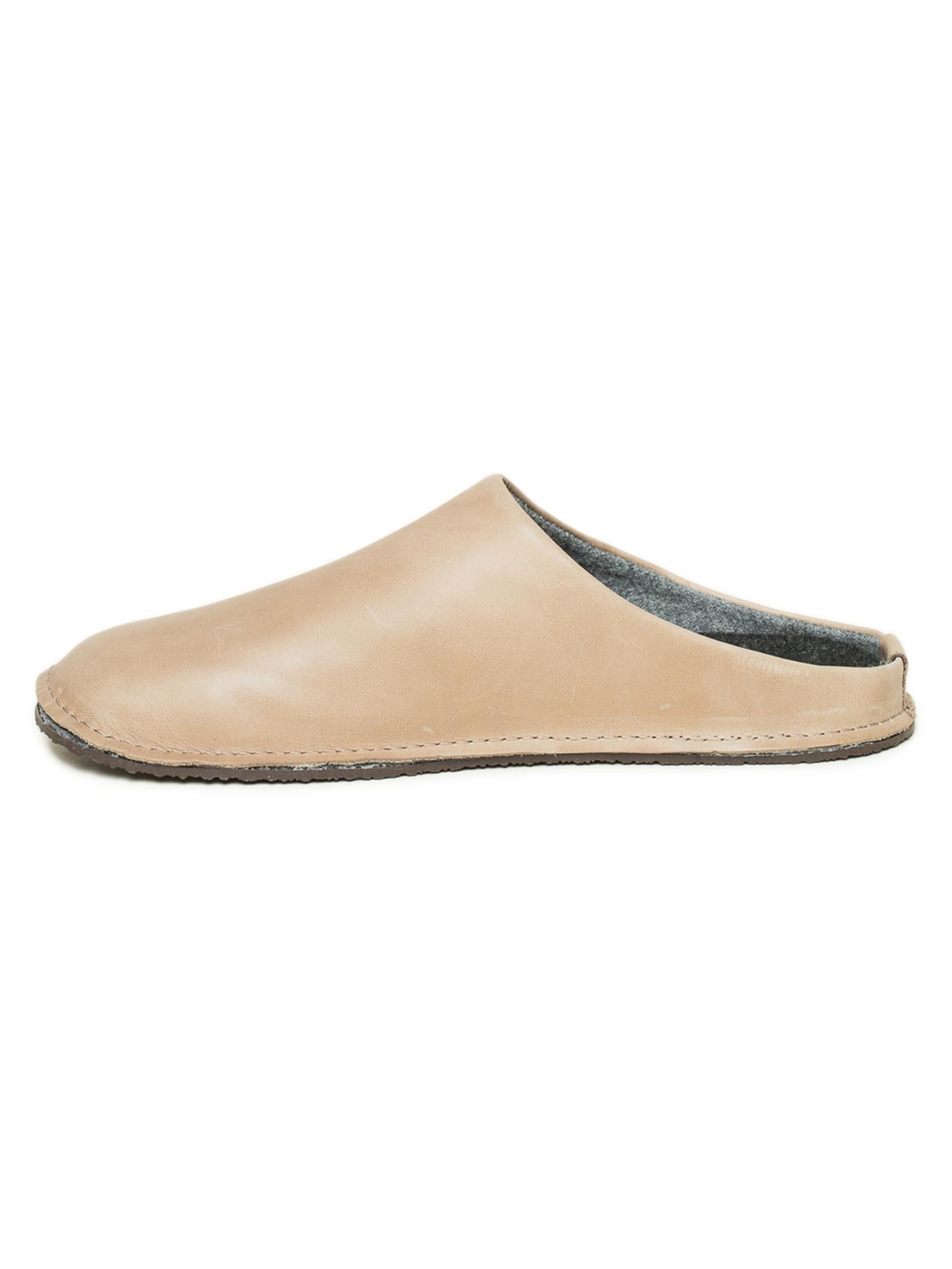 Gottstein Slippers 'Leather Loafer' in Beige: front
