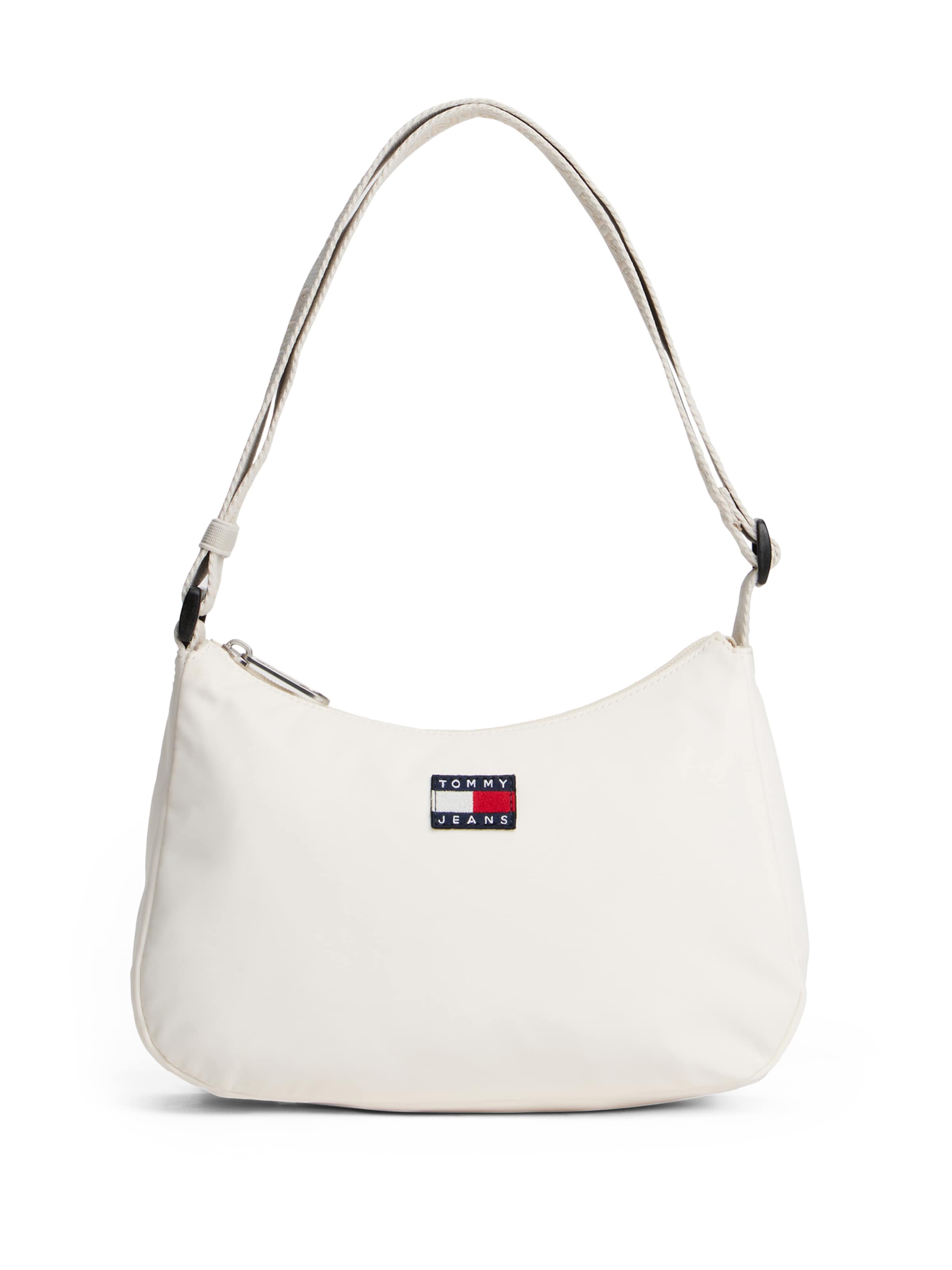 Tommy Jeans - Mala de ombro 'ESS' em branco: frente