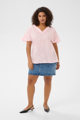 KAFFE CURVE Bluse 'KCValeria' i pink