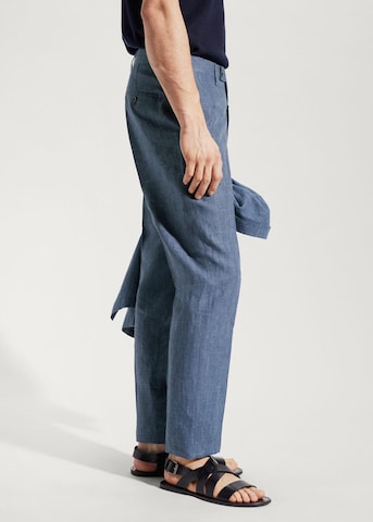 MANGO MAN Regular Pleated Pants 'Florida' in Blue