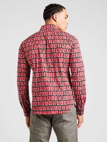 HUGO Slim fit Overhemd 'Ermo' in Rood