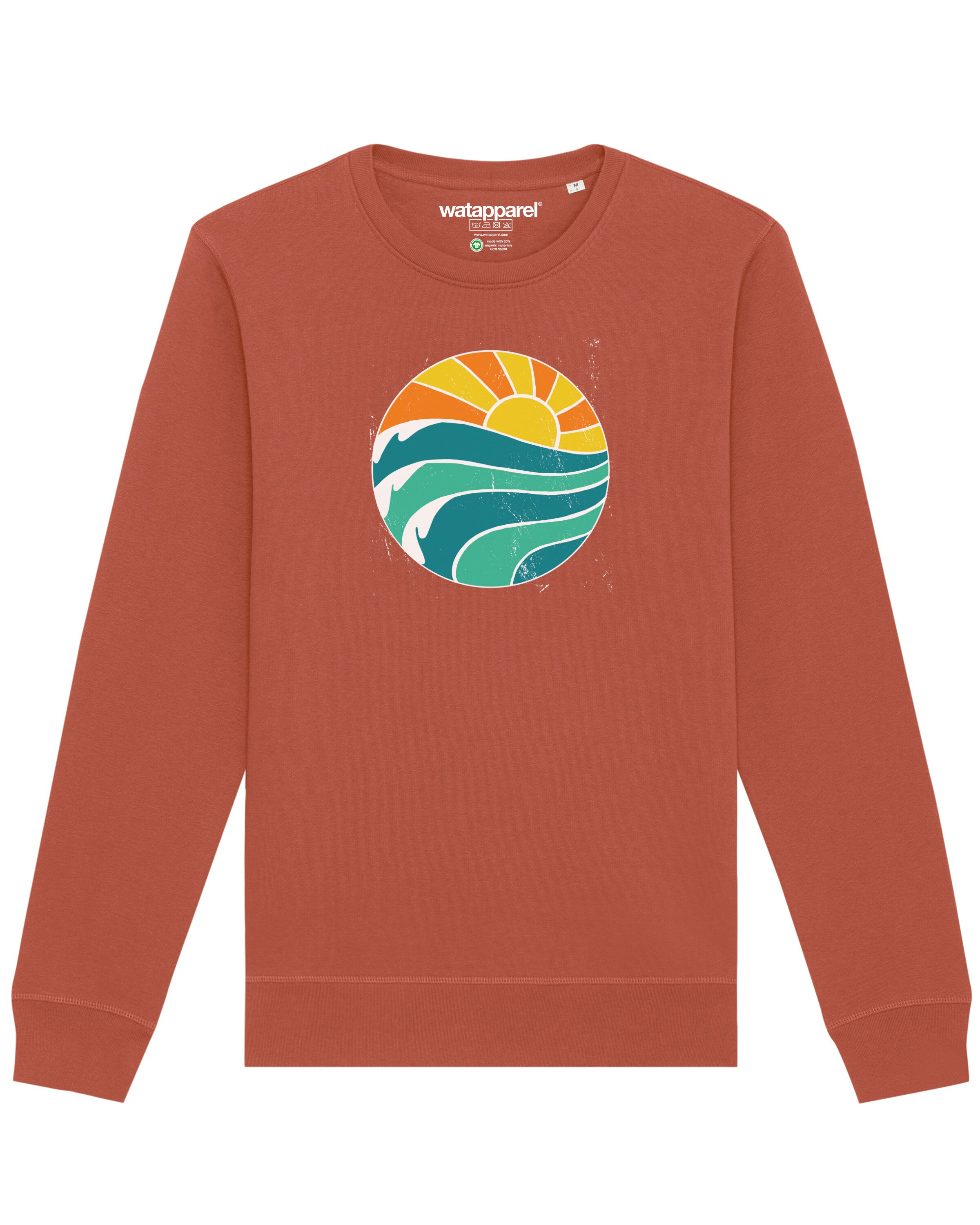 Watapparel Sweatshirt ' Summer Sun ' in Bruin: voorkant