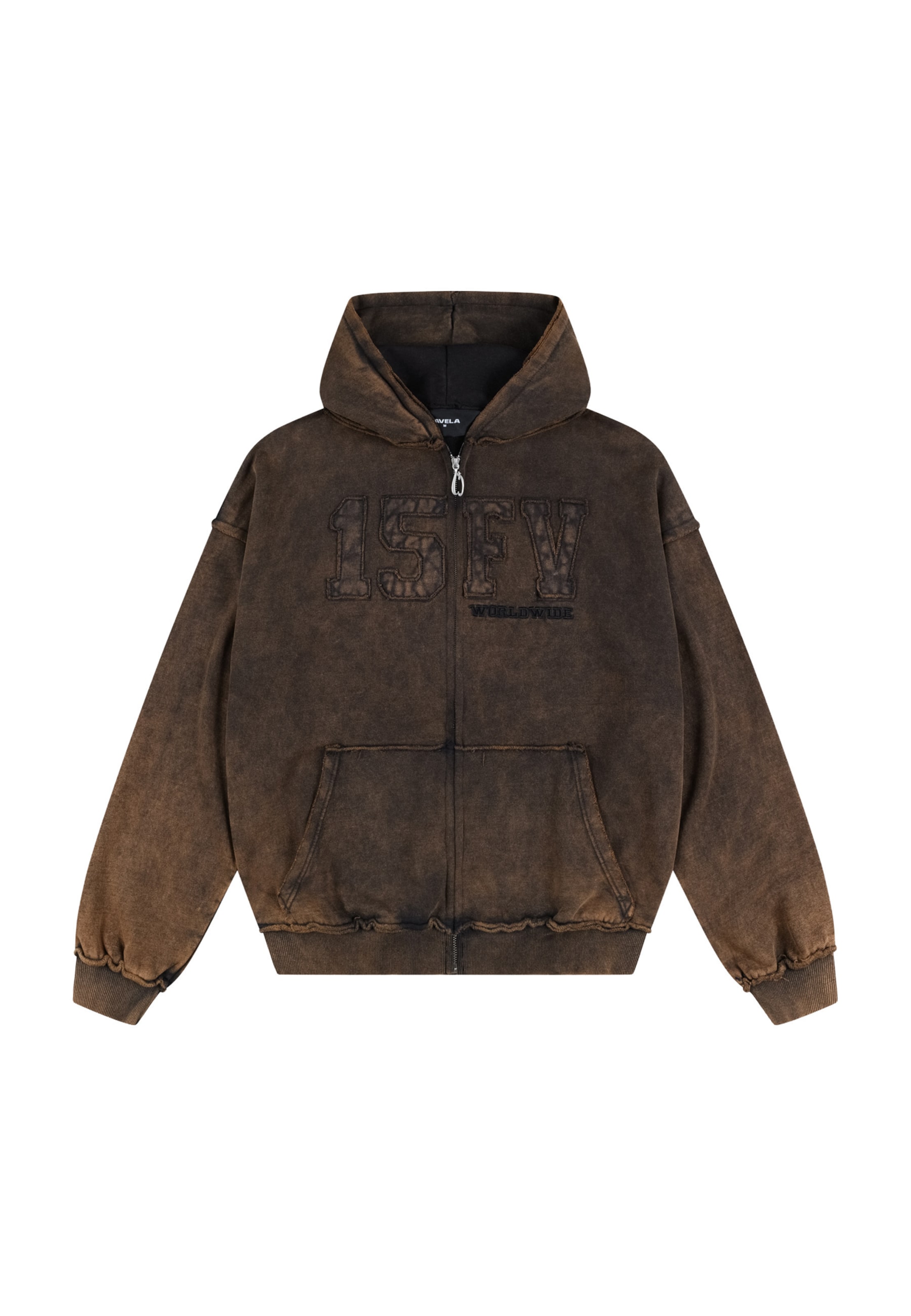 FAVELA Sweatjacke in Braun: Vorderseite