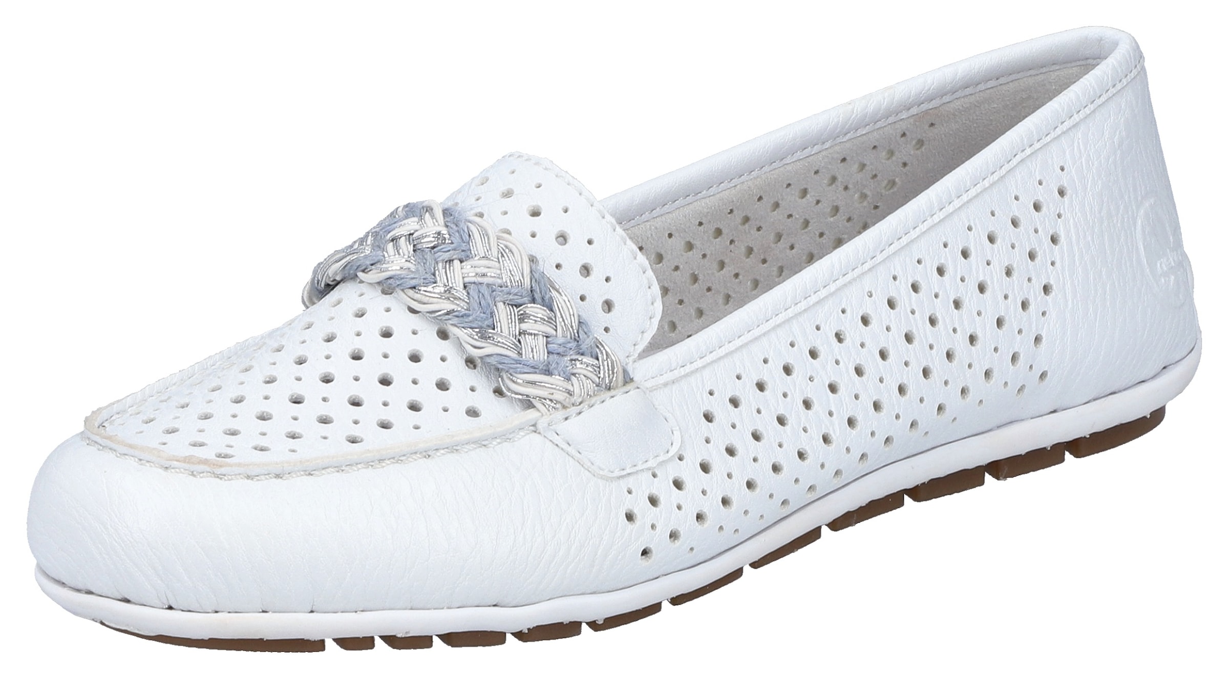 Chaussure basse Rieker en blanc : devant