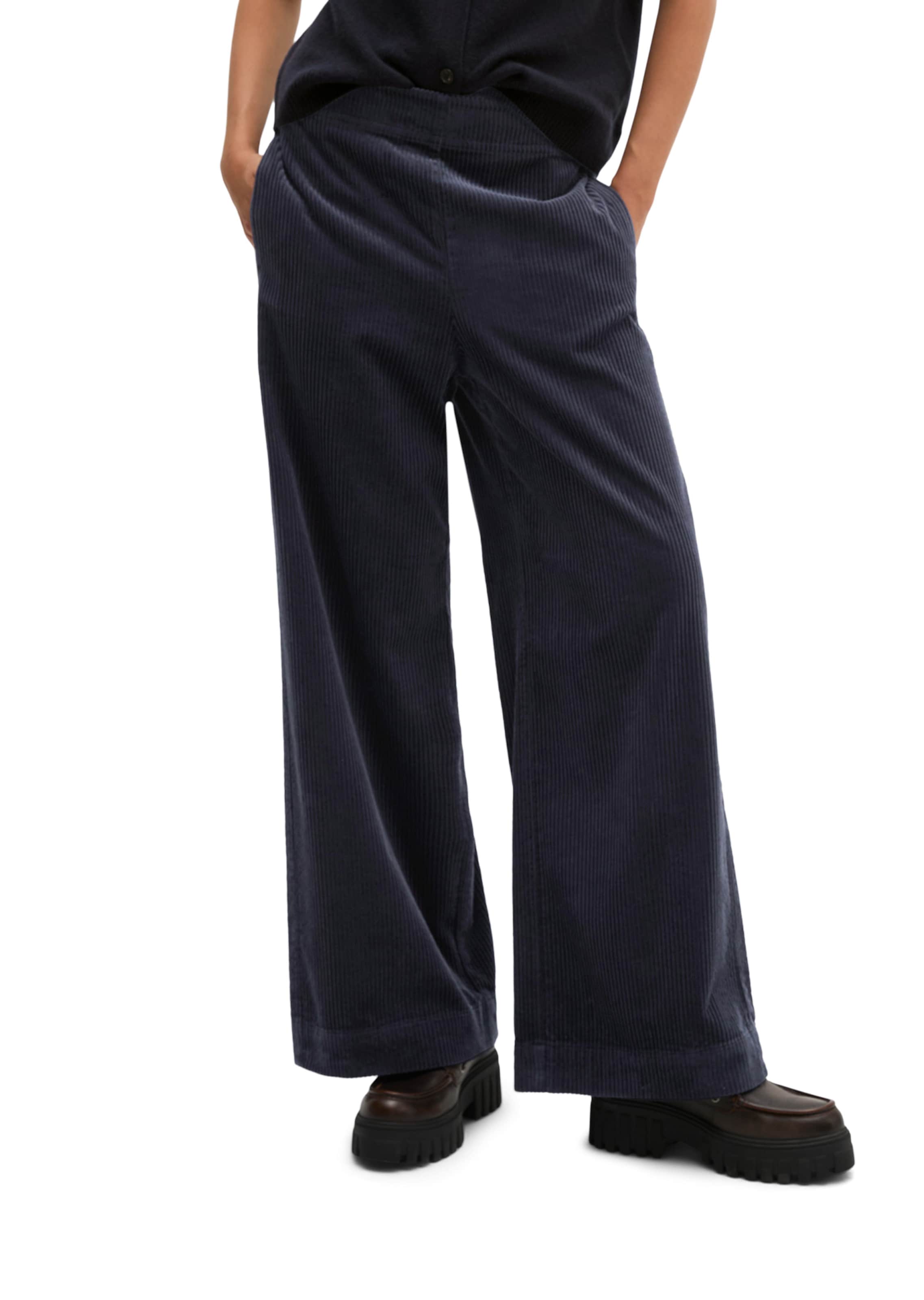 Marc O'Polo Wide leg Broek in Blauw: voorkant