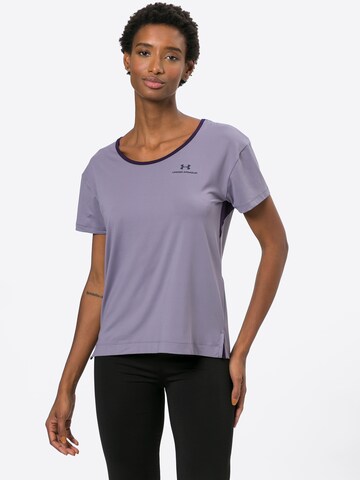 UNDER ARMOUR Performance Shirt 'Rush' in Purple: front
