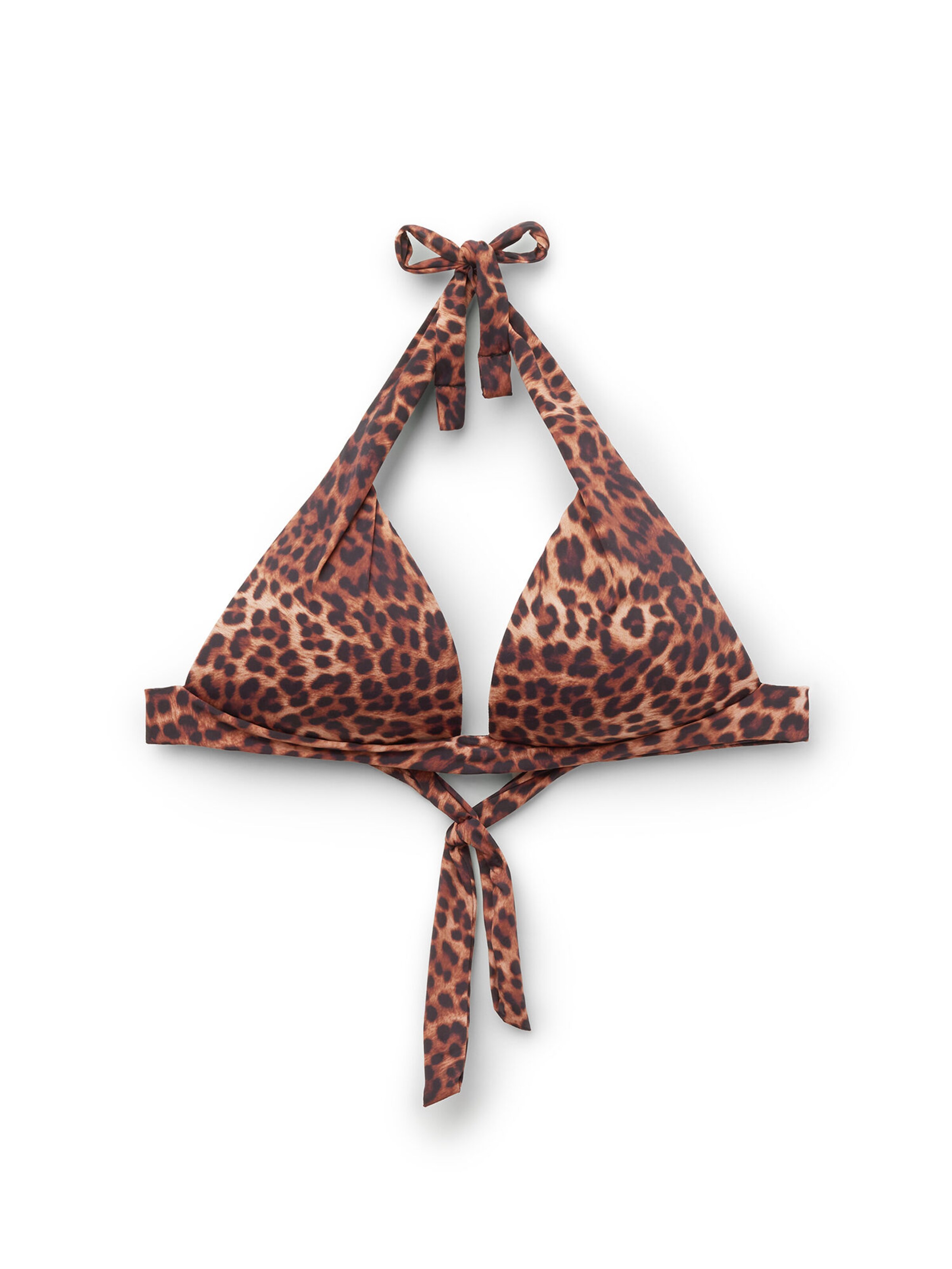 CALZEDONIA Triangle Bikini Top 'Brown Animalier' in Brown: front
