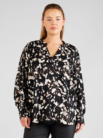 Selected Femme Curve Blouse 'JUSTINE' in Bruin: voorkant