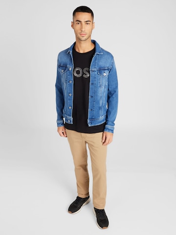 BOSS Orange Shirt 'Ocean' in Zwart