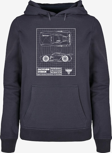 ABSOLUTE CULT Sweatshirt 'Cars -Jackson Storm Blueprint' in navy / weiß, Produktansicht