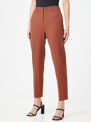 JOOP! Slim fit Trousers with creases in Brown: front