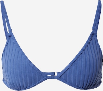 Solid & Striped Triangle Bikini top in Blue: front