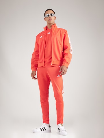 ADIDAS SPORTSWEAR Tapered Sportsbukser 'Tiro Material Mix' i rød