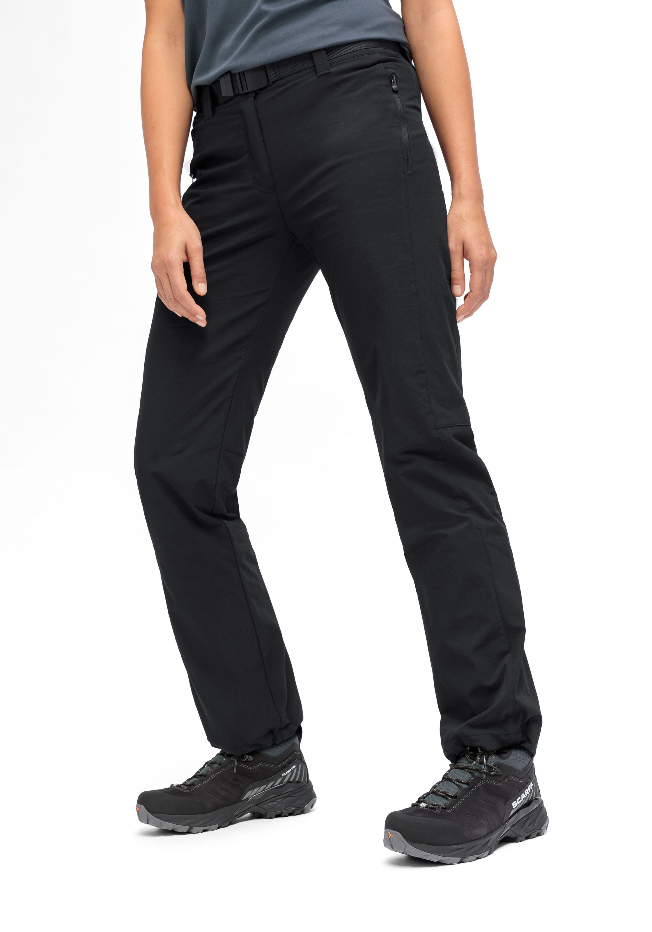 Maier Sports Regular Pants in Black: front