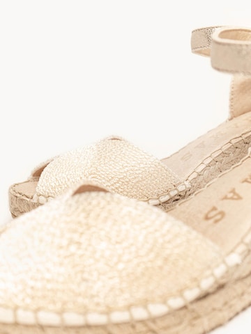 Sandalo con cinturino 'Alpargata Cuña 7 cm' di Alhamas in beige