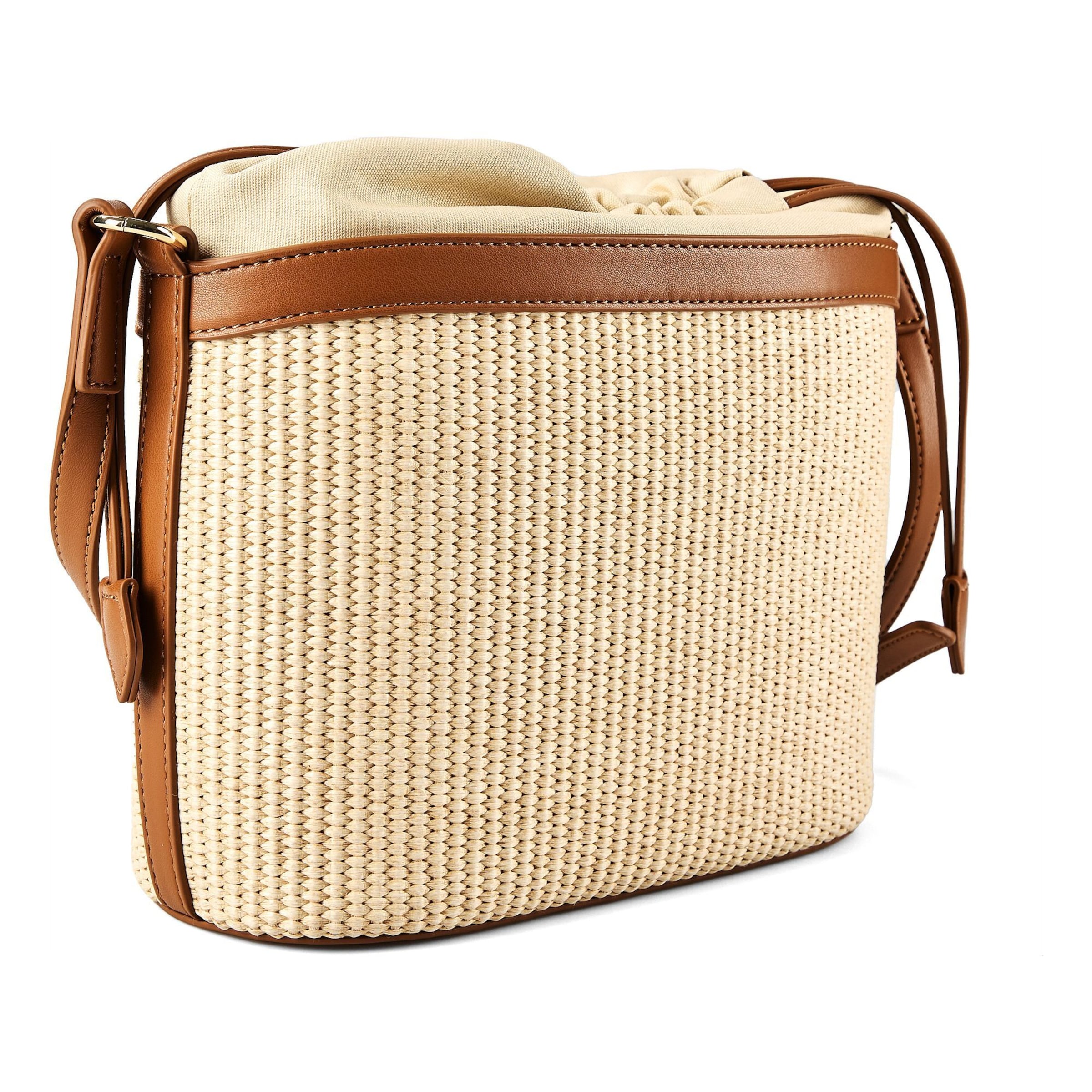 Borsa a sacco 'Straw Chic' di Love Moschino in marrone