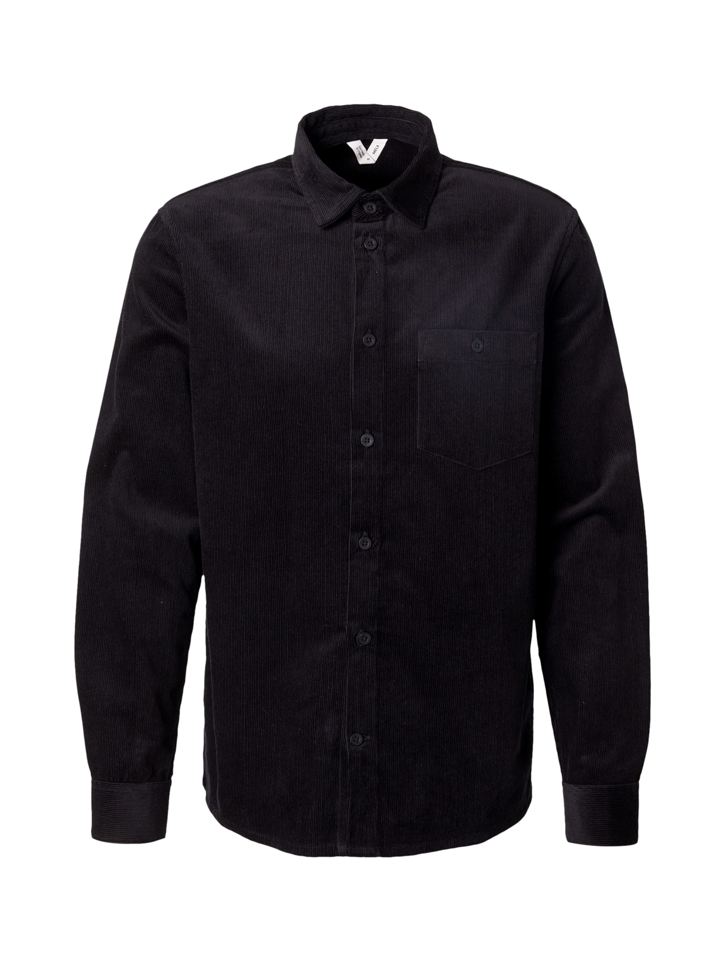 MELA Regular Fit Hemd 'Nimit' in Schwarz: Vorderseite