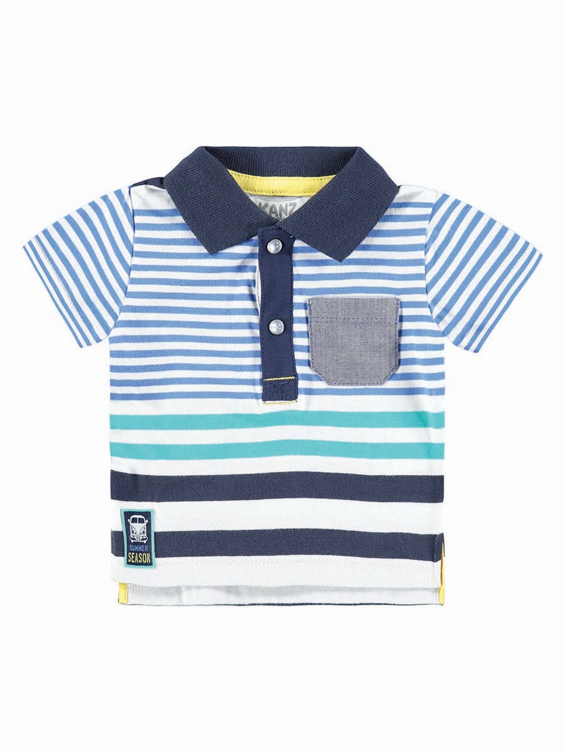 KANZ Shirt 'Kurzarm Poloshirt mit Brusttasche'‌‌‌‌‌‌‌‌‌‌ in Blau: Vorderseite
