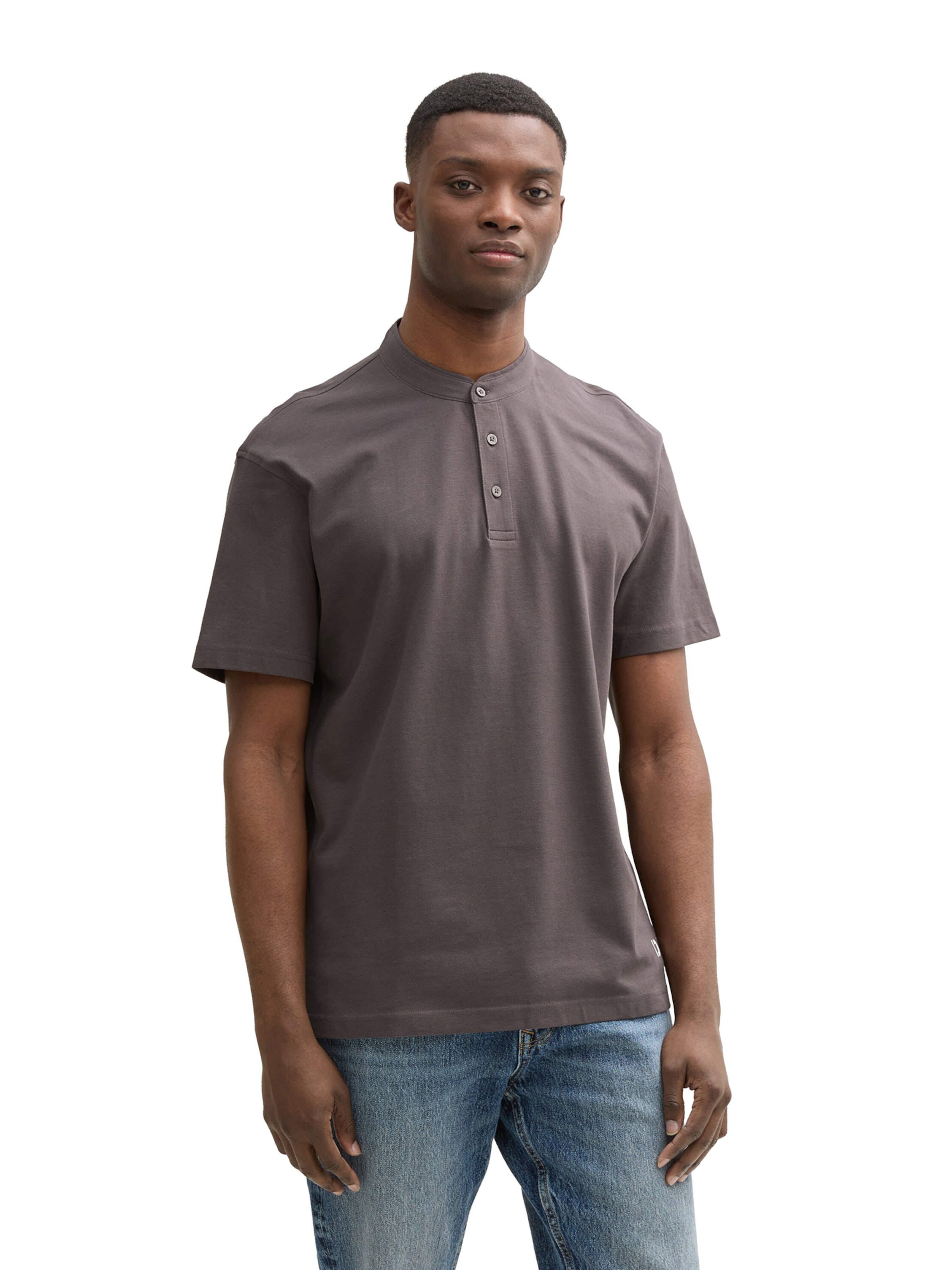 TOM TAILOR DENIM T-Shirt 'Mao' in Grau: Vorderseite