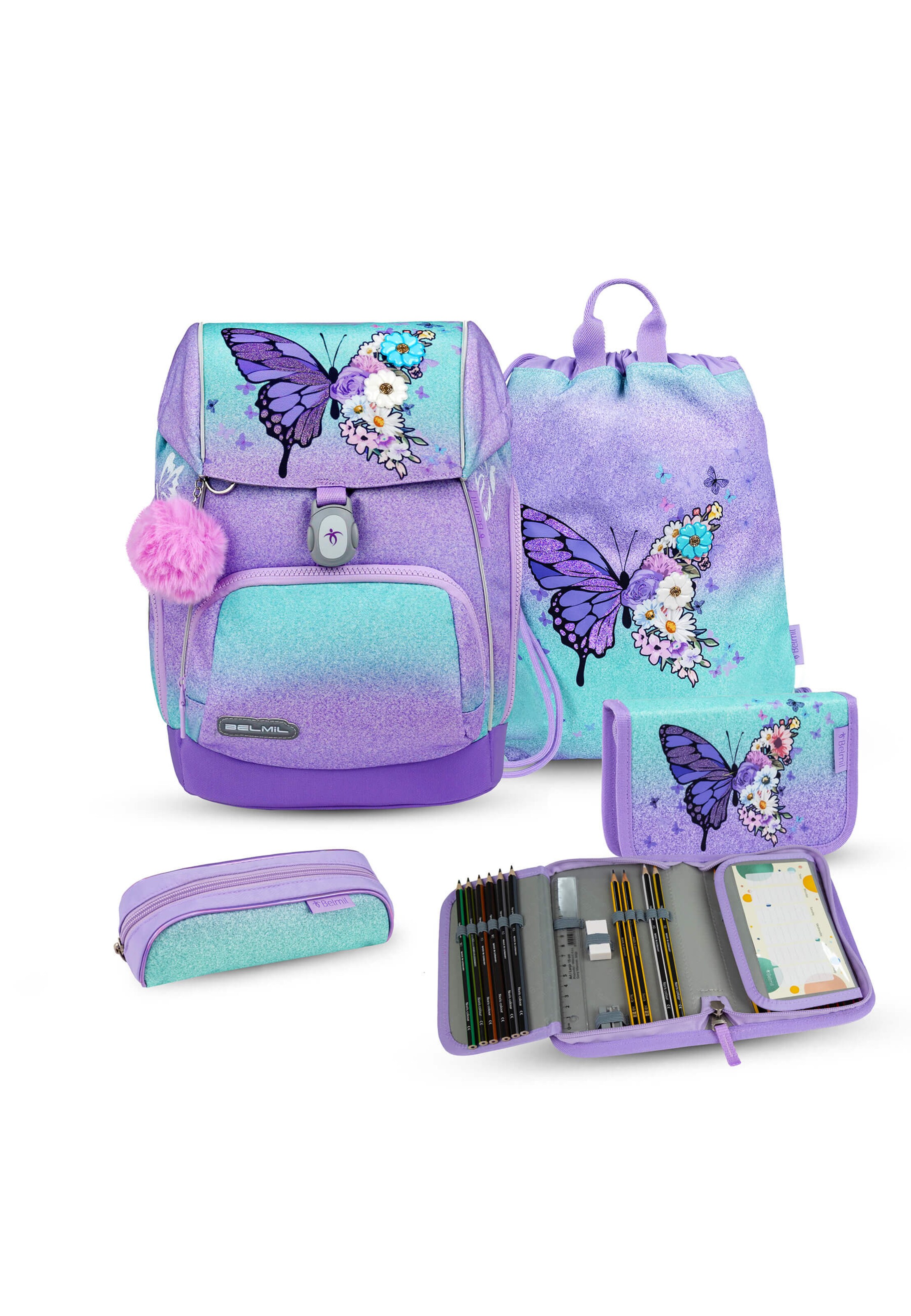 Belmil Backpack in Purple: front