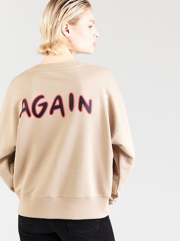 miss goodlife Sweatshirt 'Hello Again!' in Beige