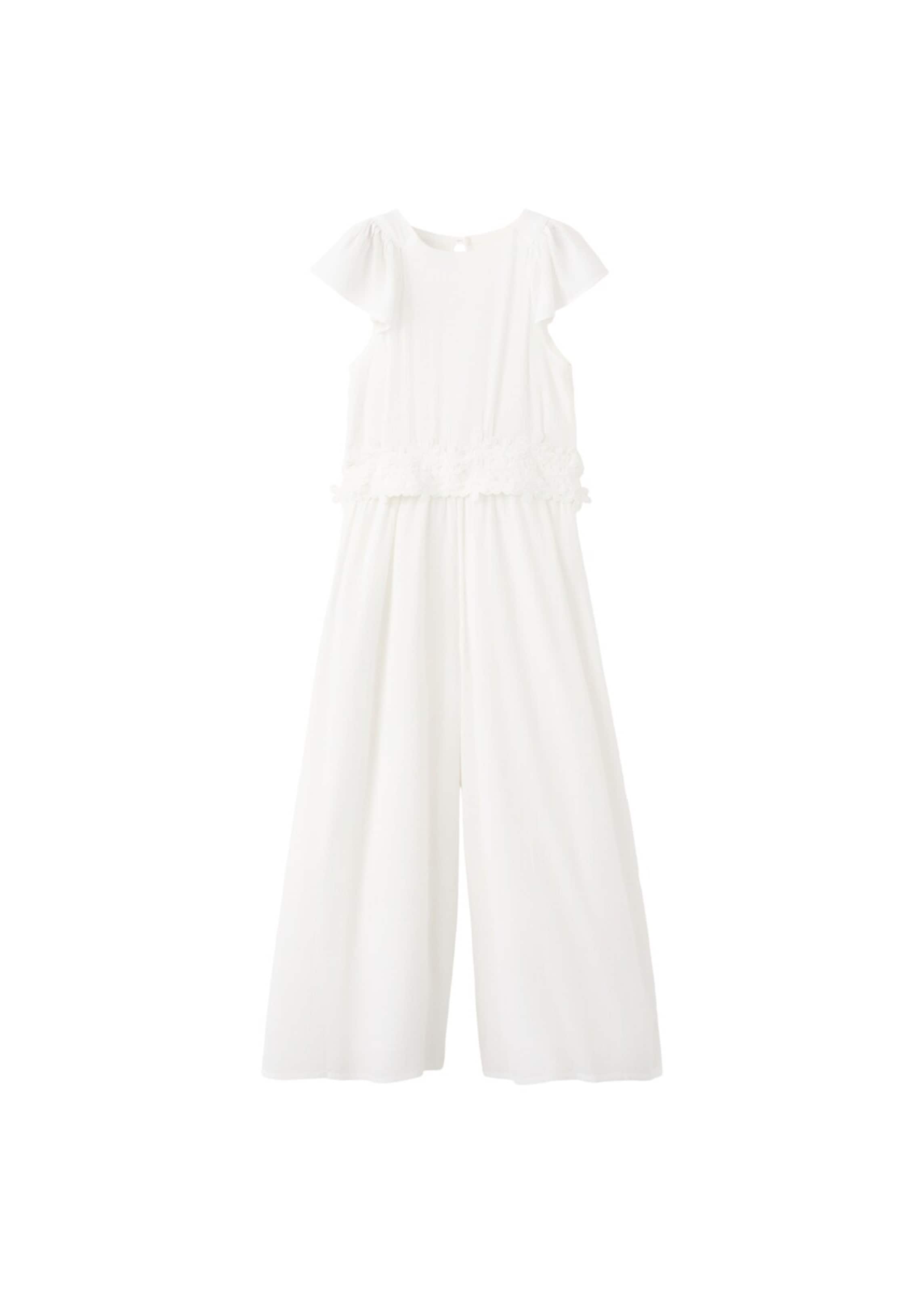 MANGO KIDS Dungarees 'Leonor' in White: front