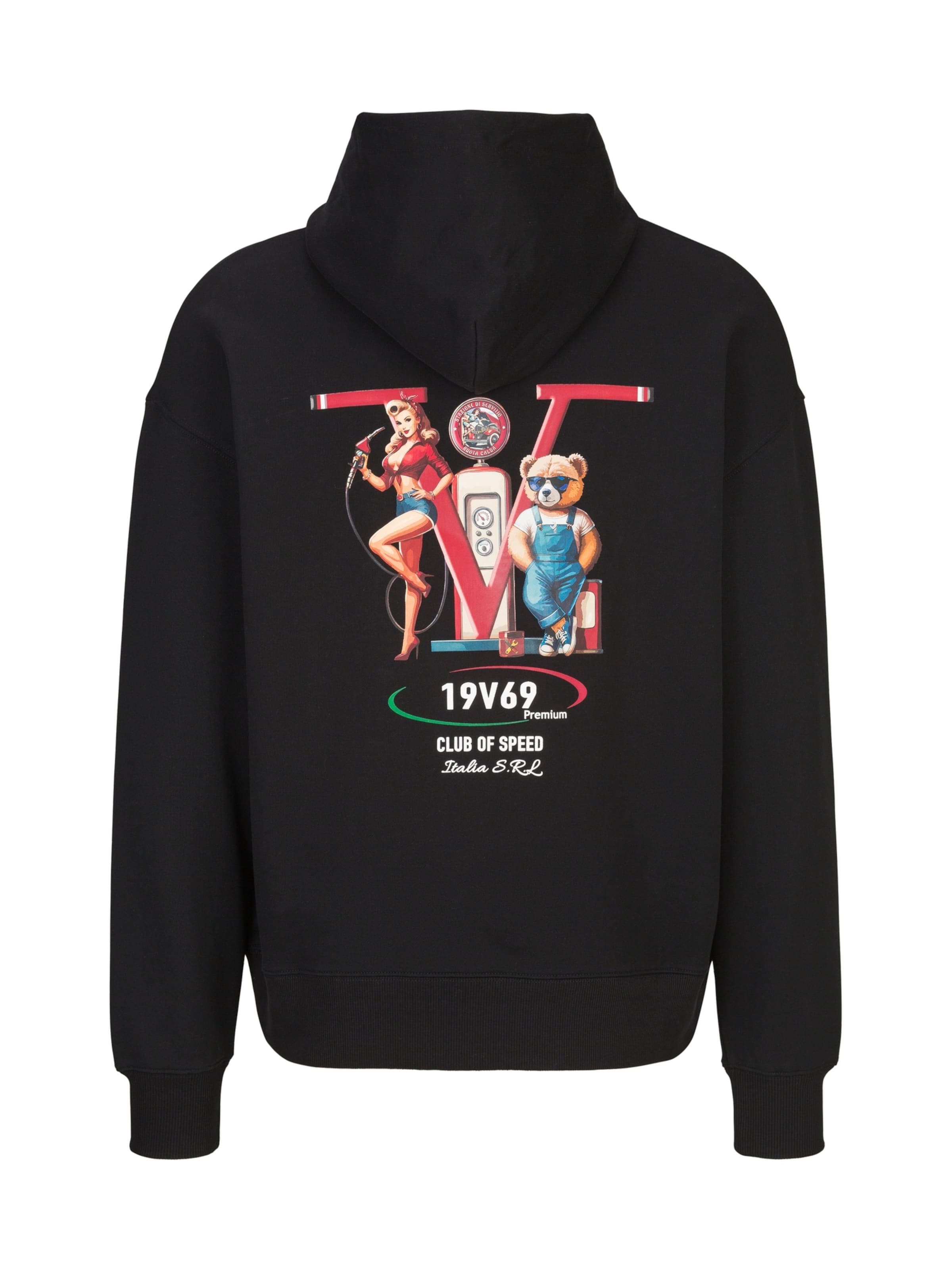 19V69 ITALIA - Sudadera 'Quentino Racing 1' en negro