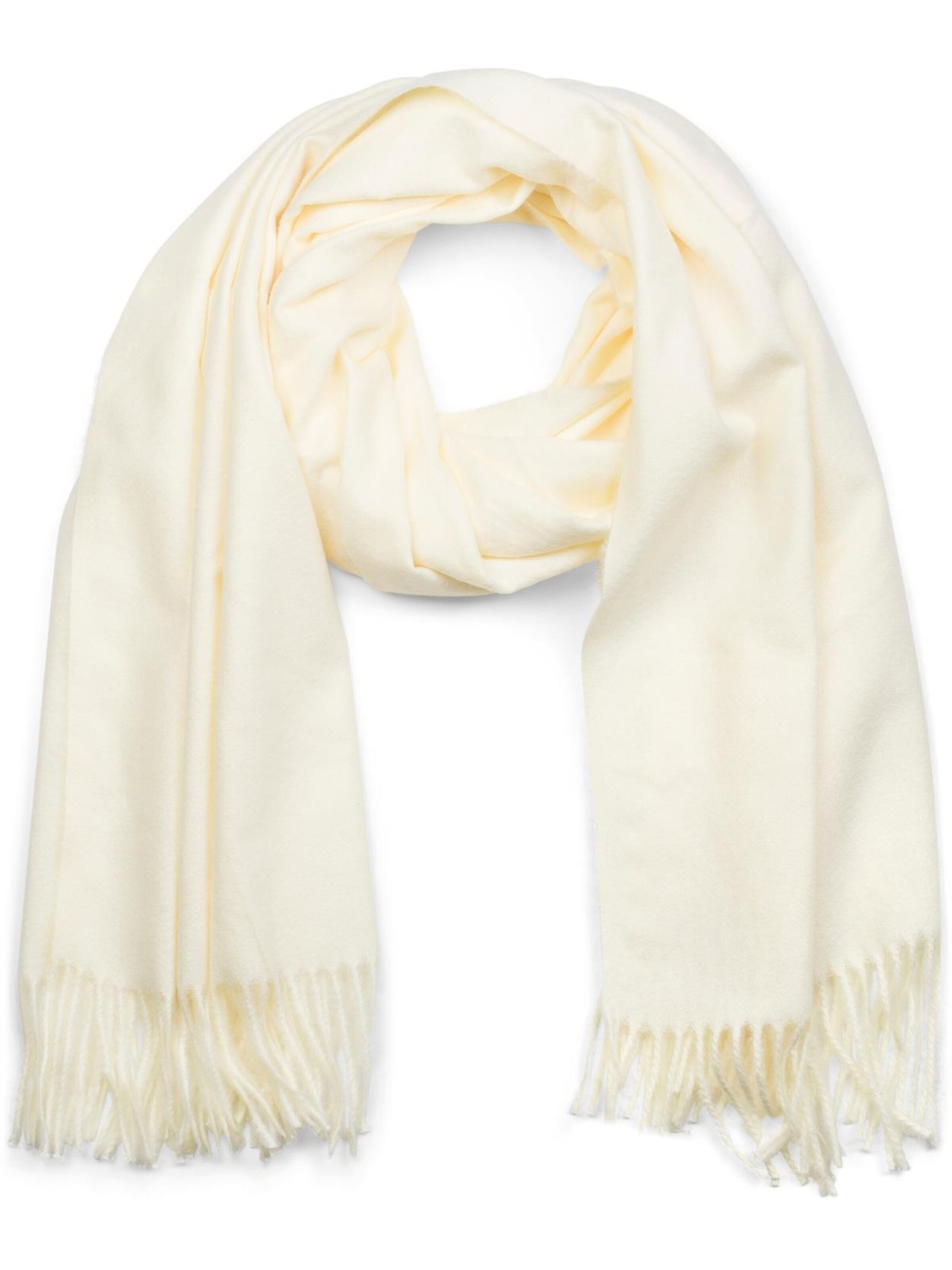 styleBREAKER Schal 'Weicher Schal Uni mit Fransen'‌‌‌‌‌‌‌ in One Size in creme, Produktansicht