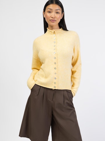 BROKE + SCHÖN Knit Cardigan 'Strickjacke mit Stehkragen' in Yellow