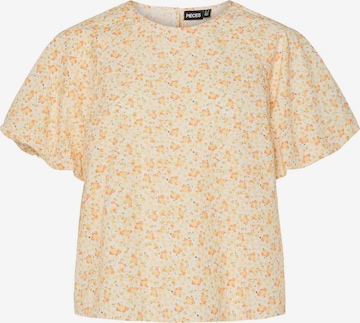 Camicia da donna 'PCFRONA' di PIECES in giallo: frontale