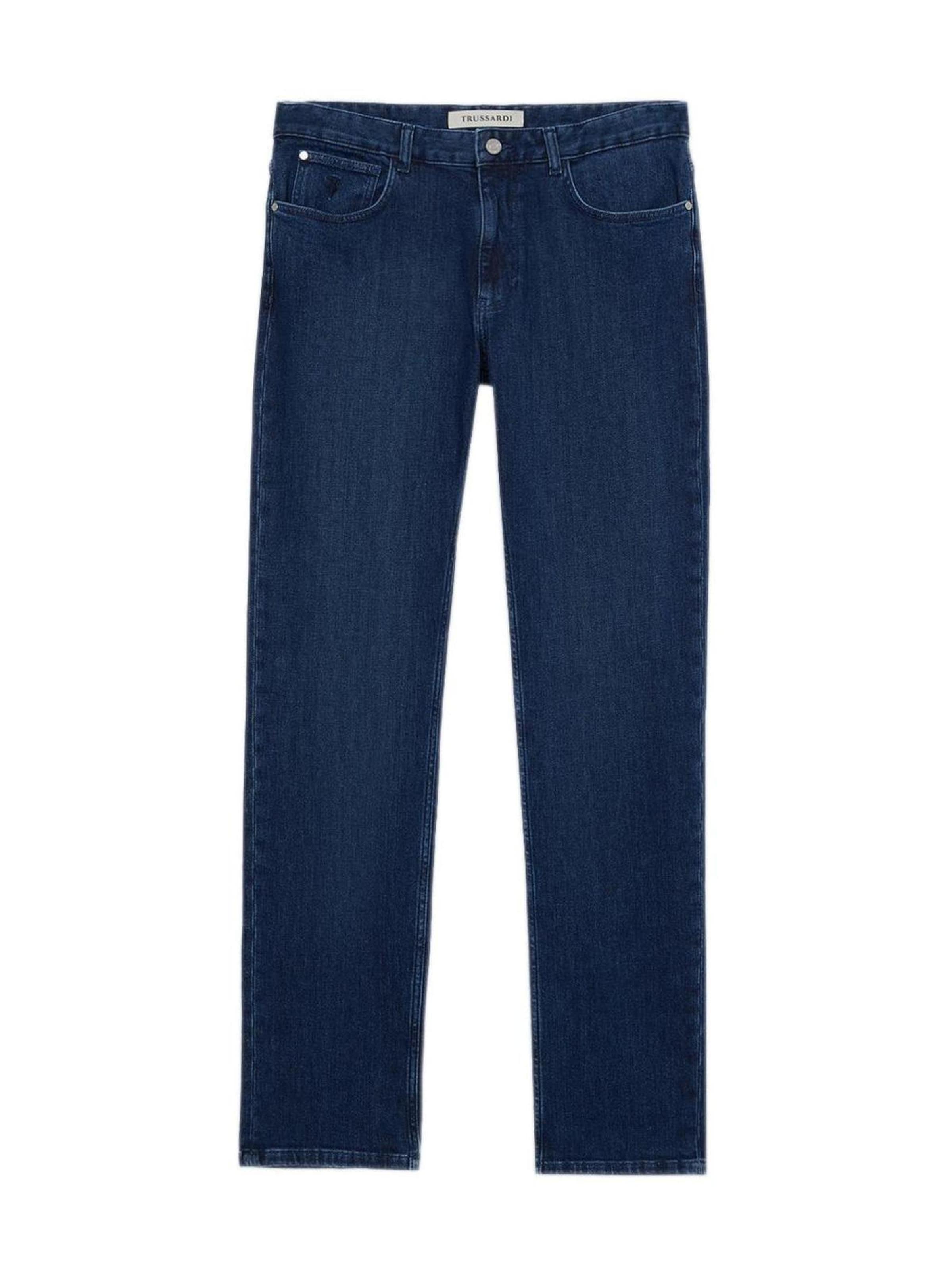 Coupe slim Jean Trussardi en bleu : devant