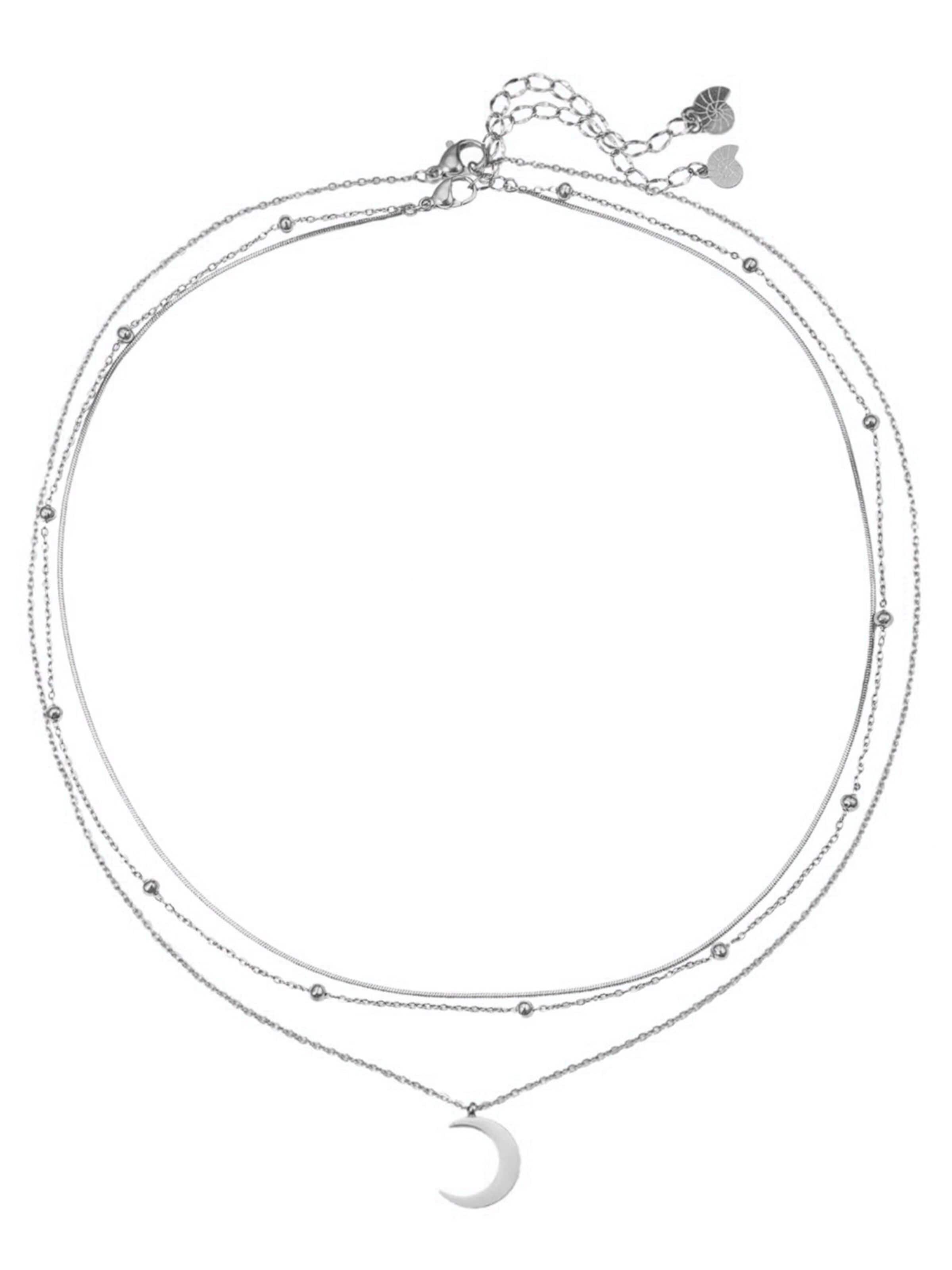 Hey Happiness Ketting 'Mond Set' in Zilver