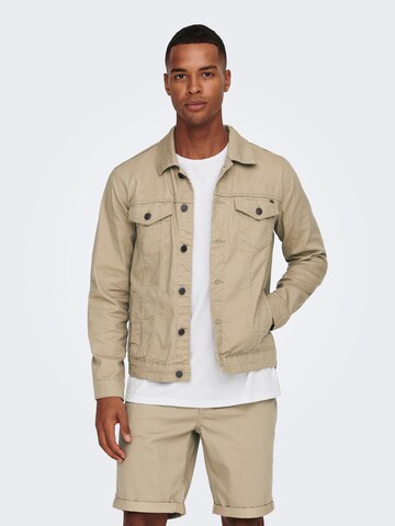 Only & Sons Between-season jacket 'Coin Life' in Beige: front