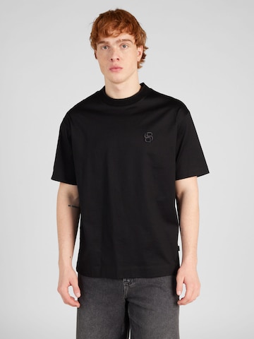 Tricou 'Tames 10' de la BOSS Black pe negru: față