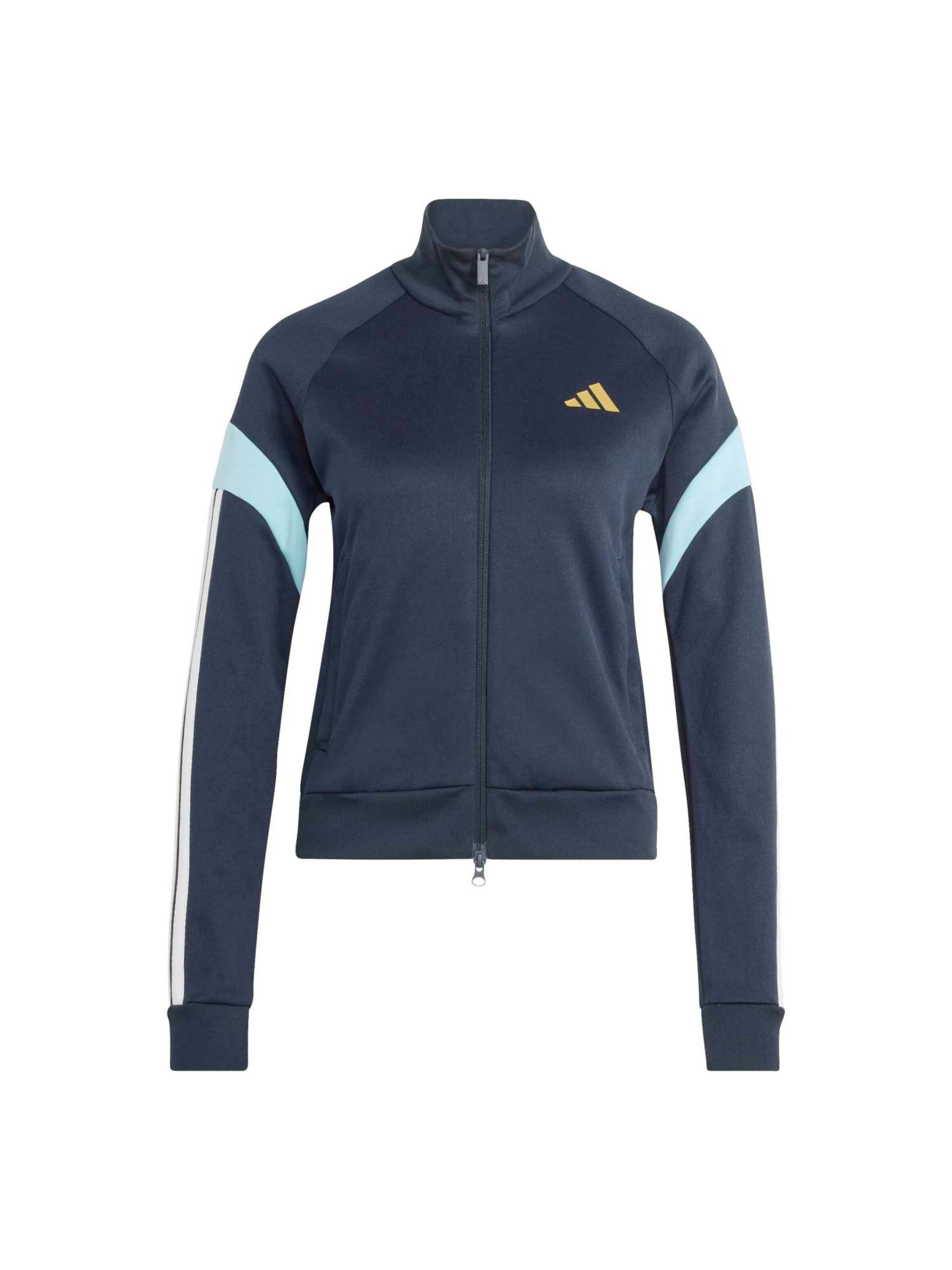 Bluză cu fermoar sport 'House Of Tiro' de la ADIDAS SPORTSWEAR pe albastru: față
